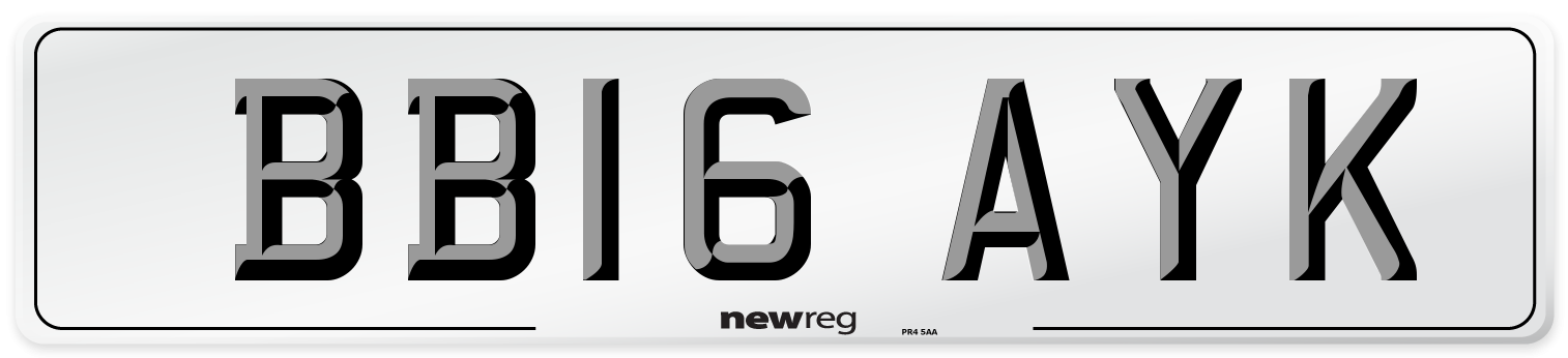 BB16 AYK Number Plate from New Reg